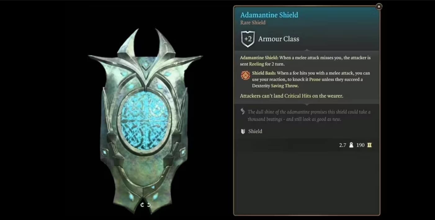 Adamantine Shield in Baldur’s Gate 3