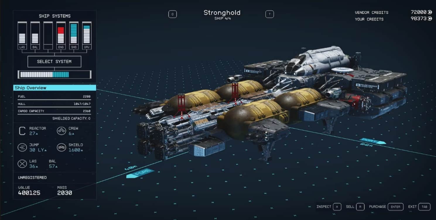 Stronghold Class C ship in the Starfield