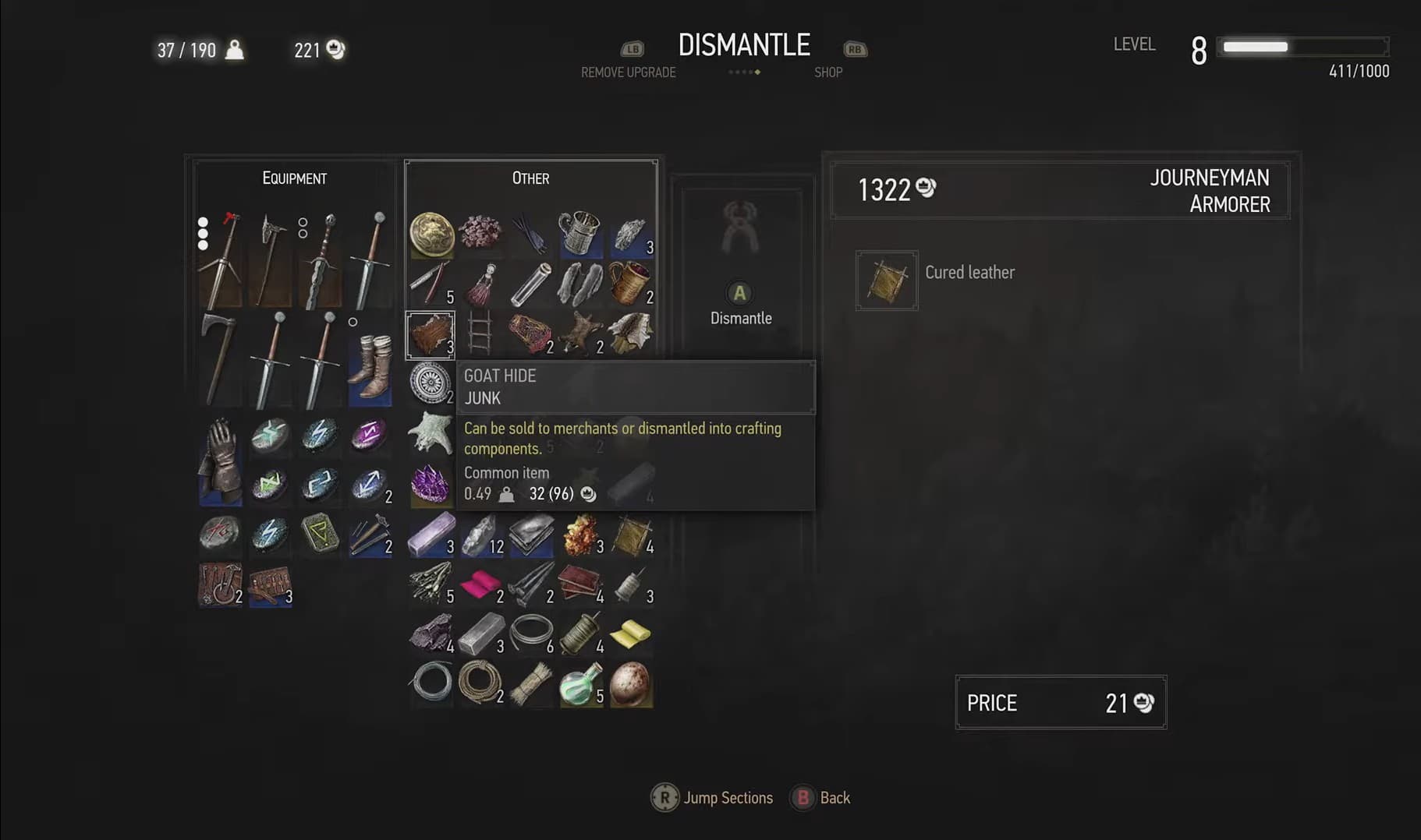 How To Dismantle Items In The Witcher 3