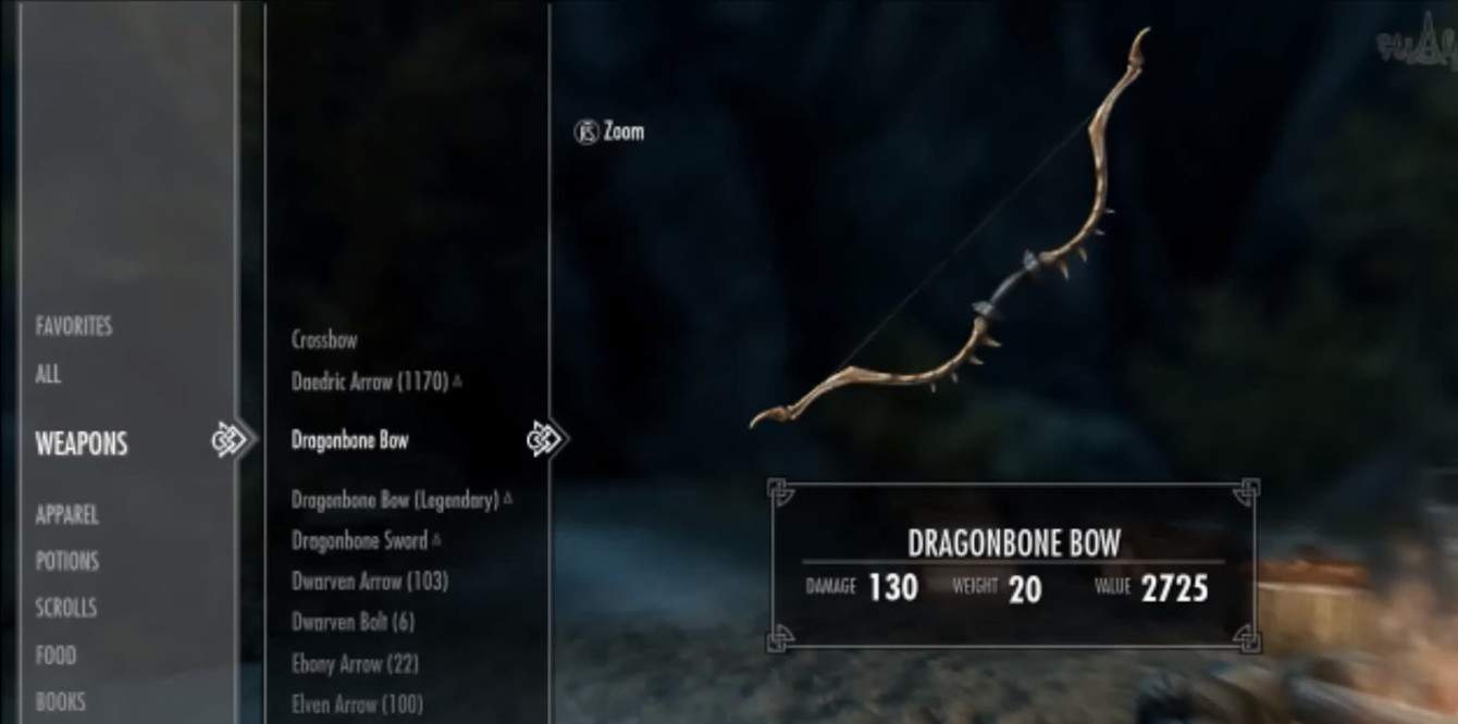 dragonbone bow skyrim
