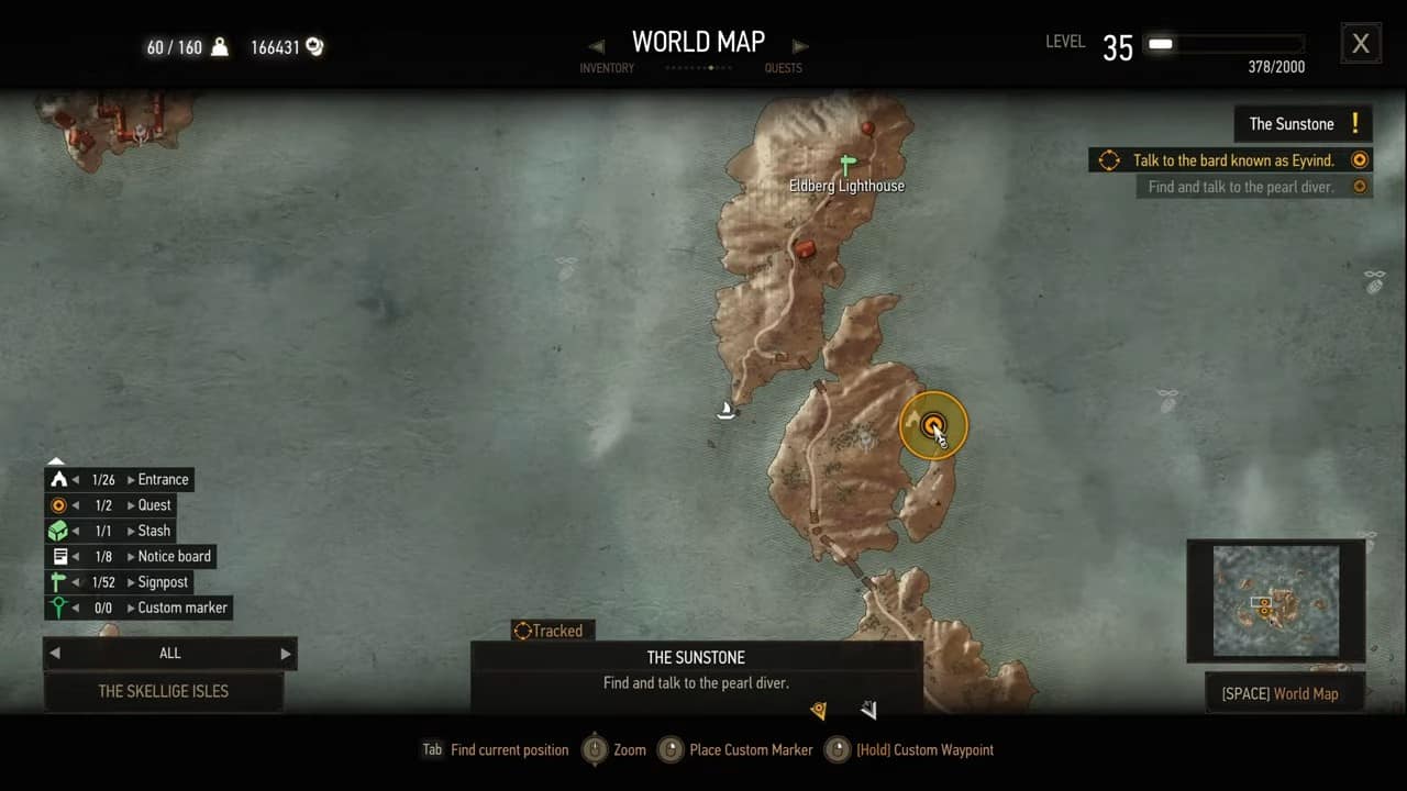 The Witcher 3 Sunstone pearl divers