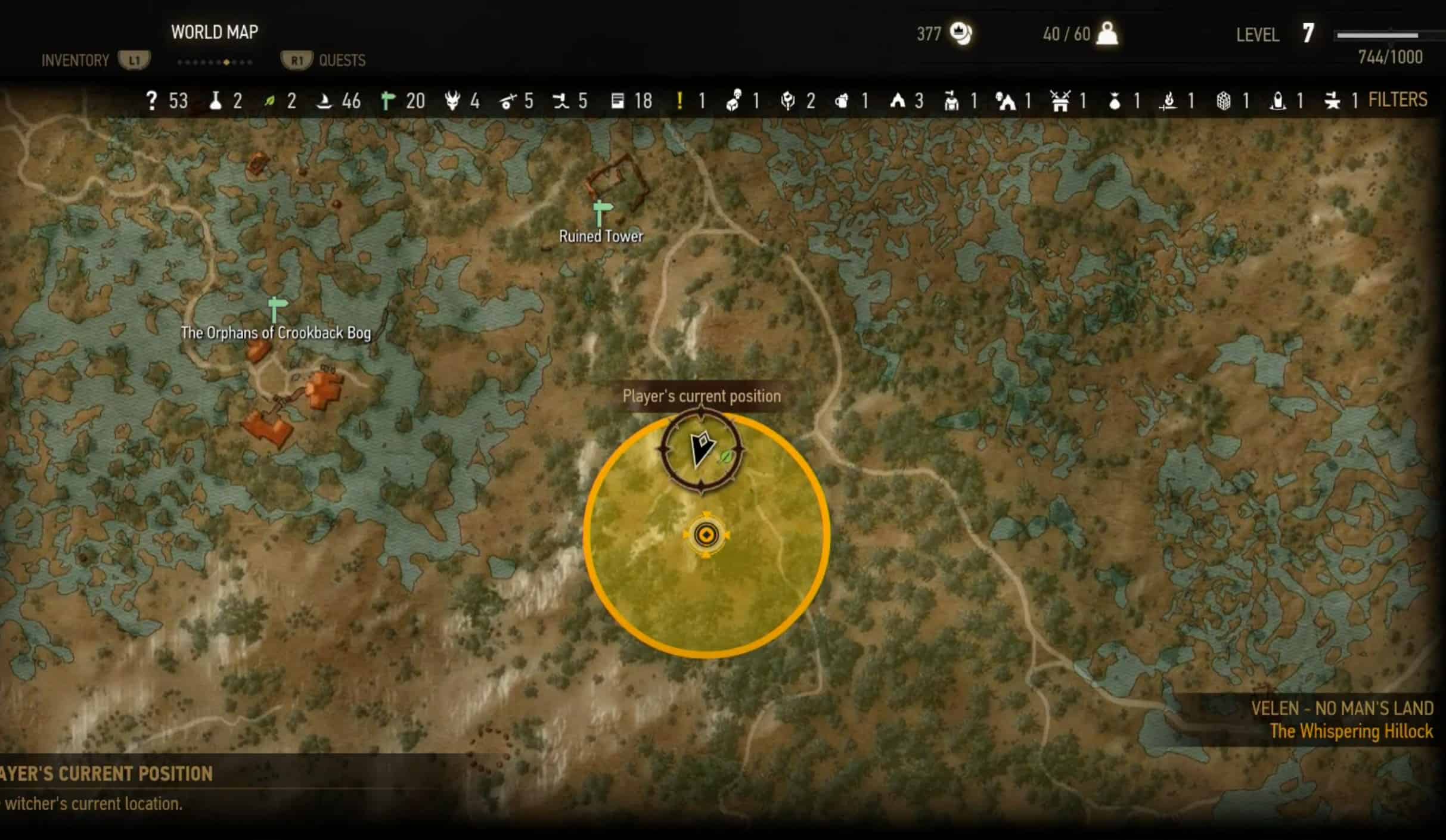The Witcher 3 Whispering Hillock location