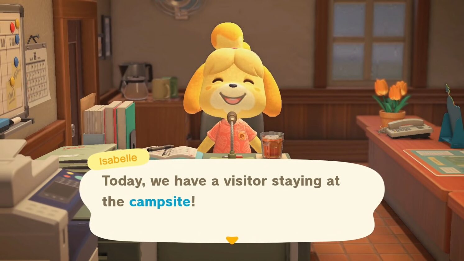 Announcement about Camper at the Campsite