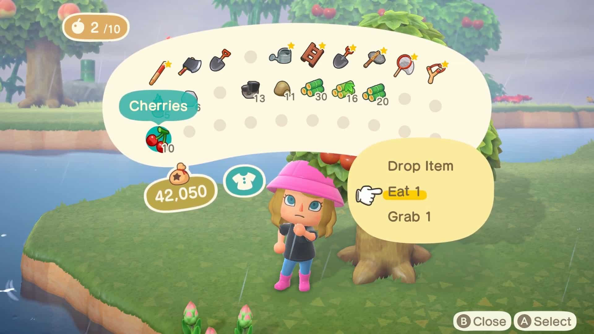 Eating Fruits in Animal Crossing New Horizons