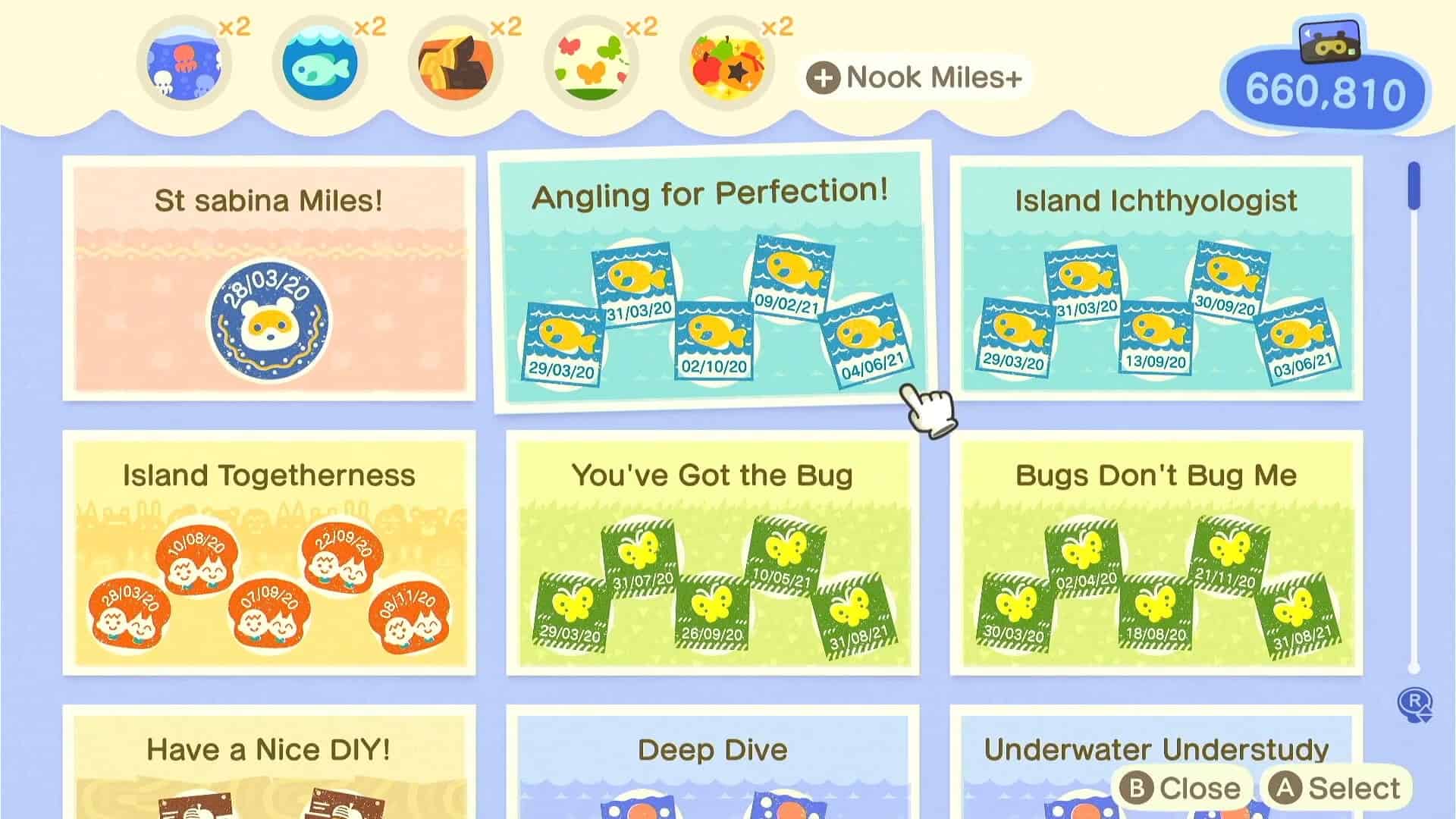 Nook Miles achievements in Animal Crossing New Horizons