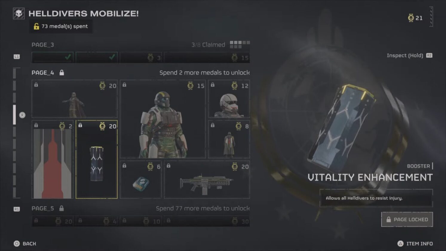 Vitality Enhancement Booster in Helldivers 2