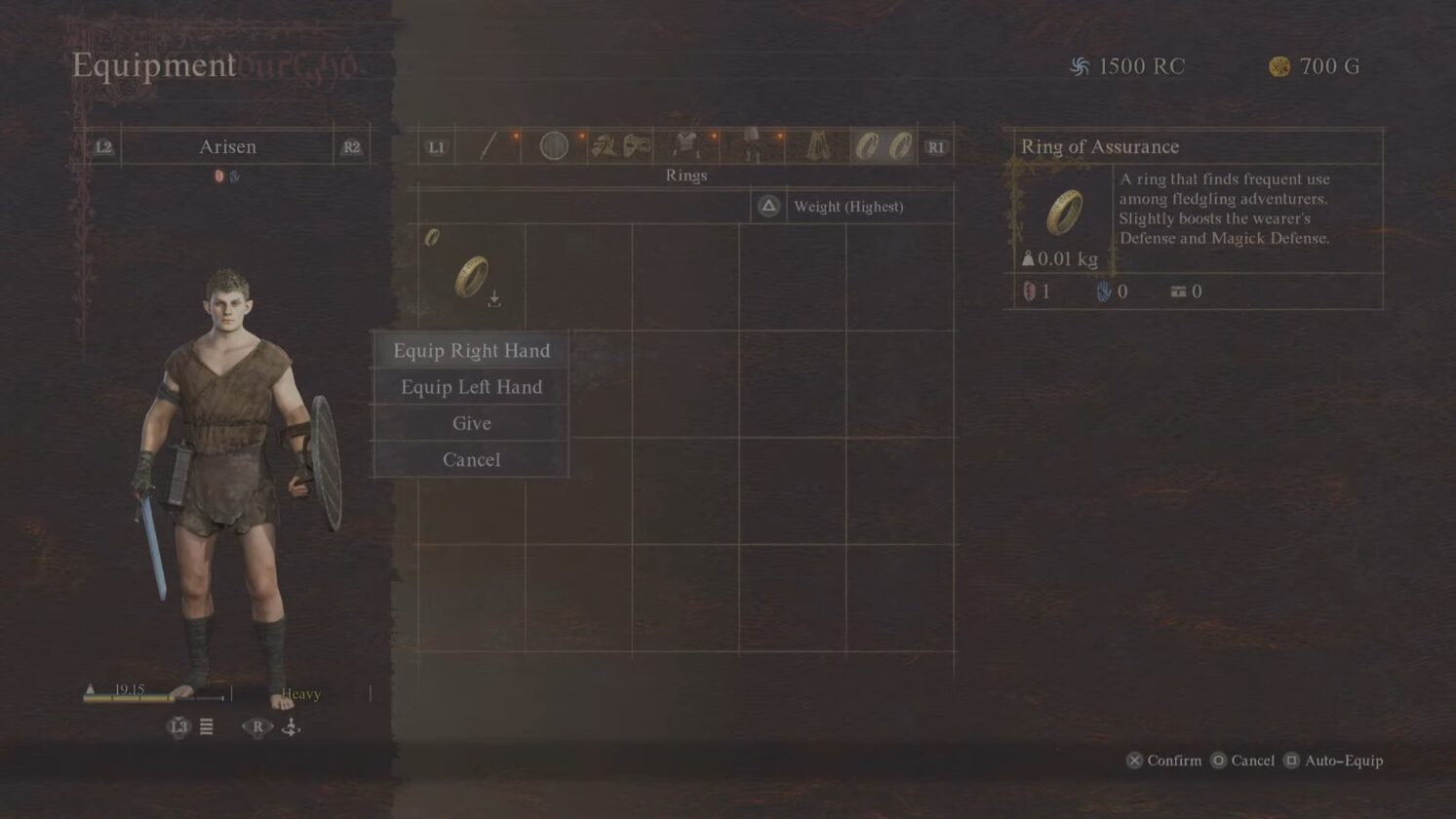 Equip Ring of Assurance in Dragon Dogma 2