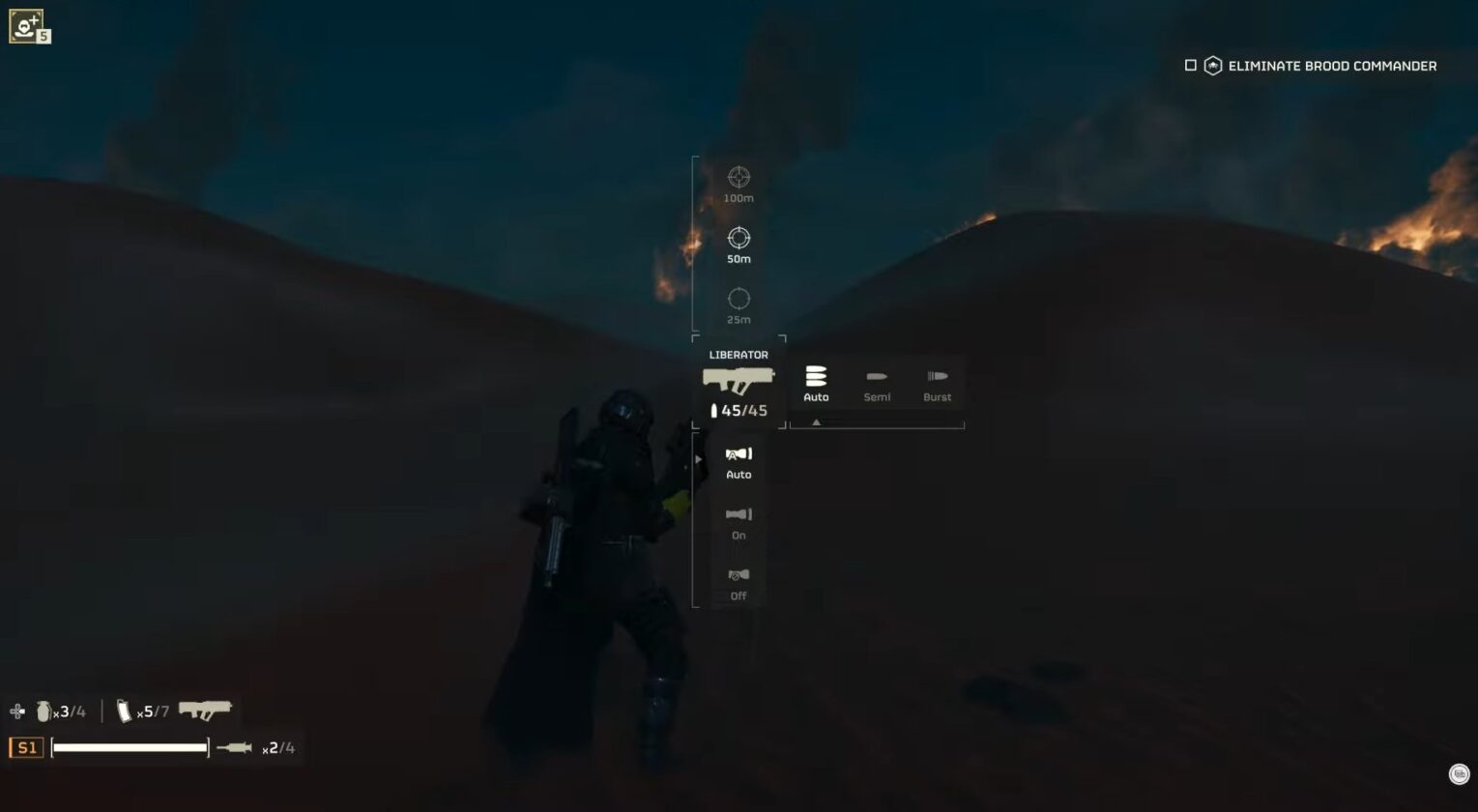 Fire Modes and Scopes settings in Helldivers 2