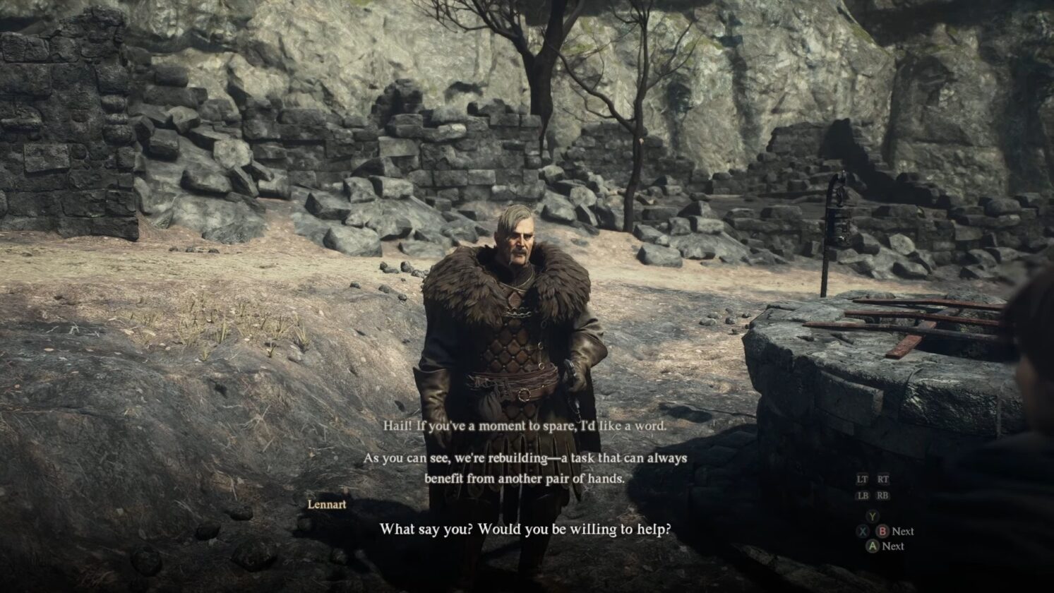 Lennart next to Well in Dragon's Dogma 2