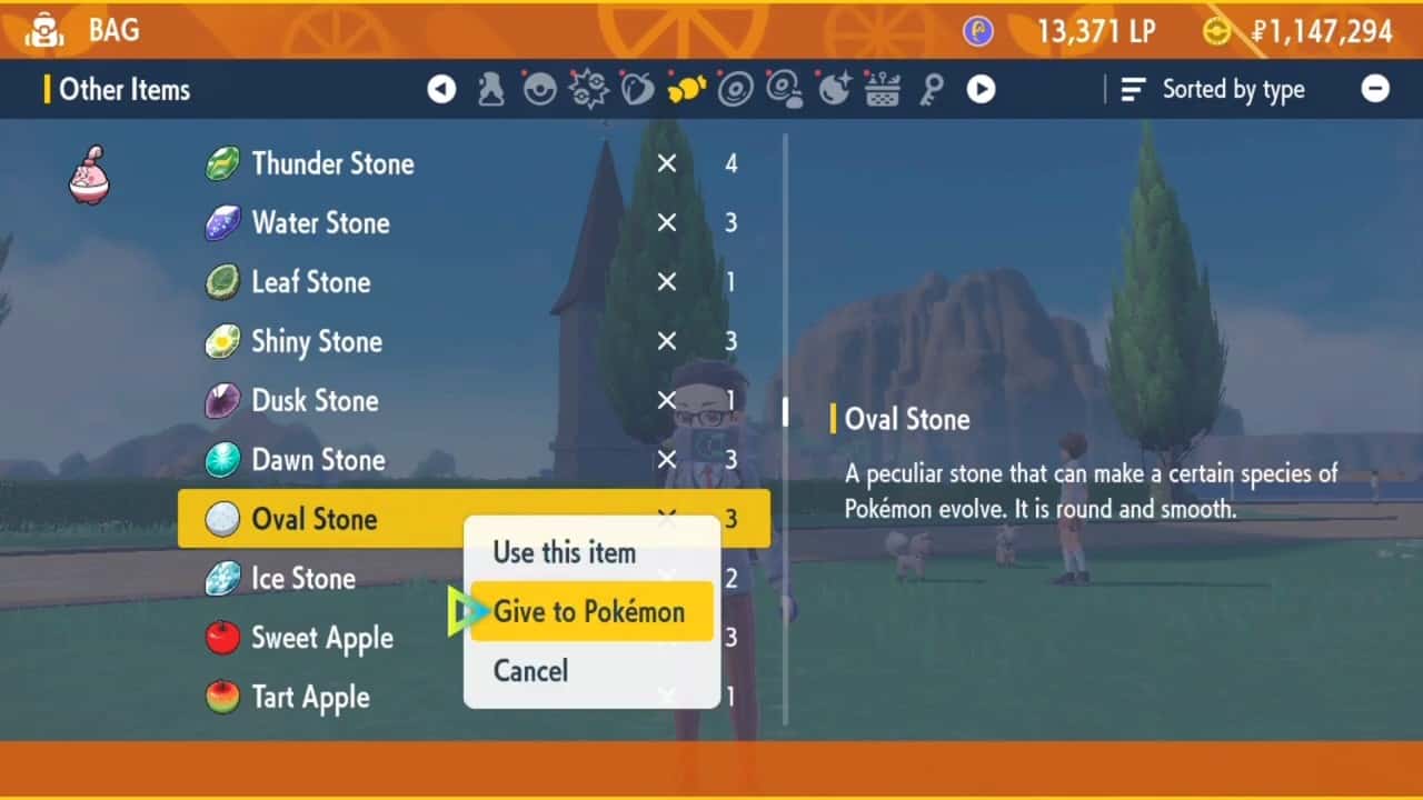 pokemon oval stone uses