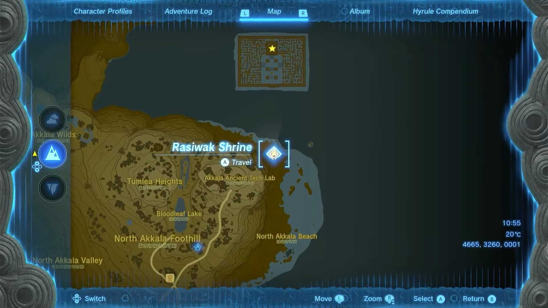 Zelda: TotK Rasiwak Shrine location