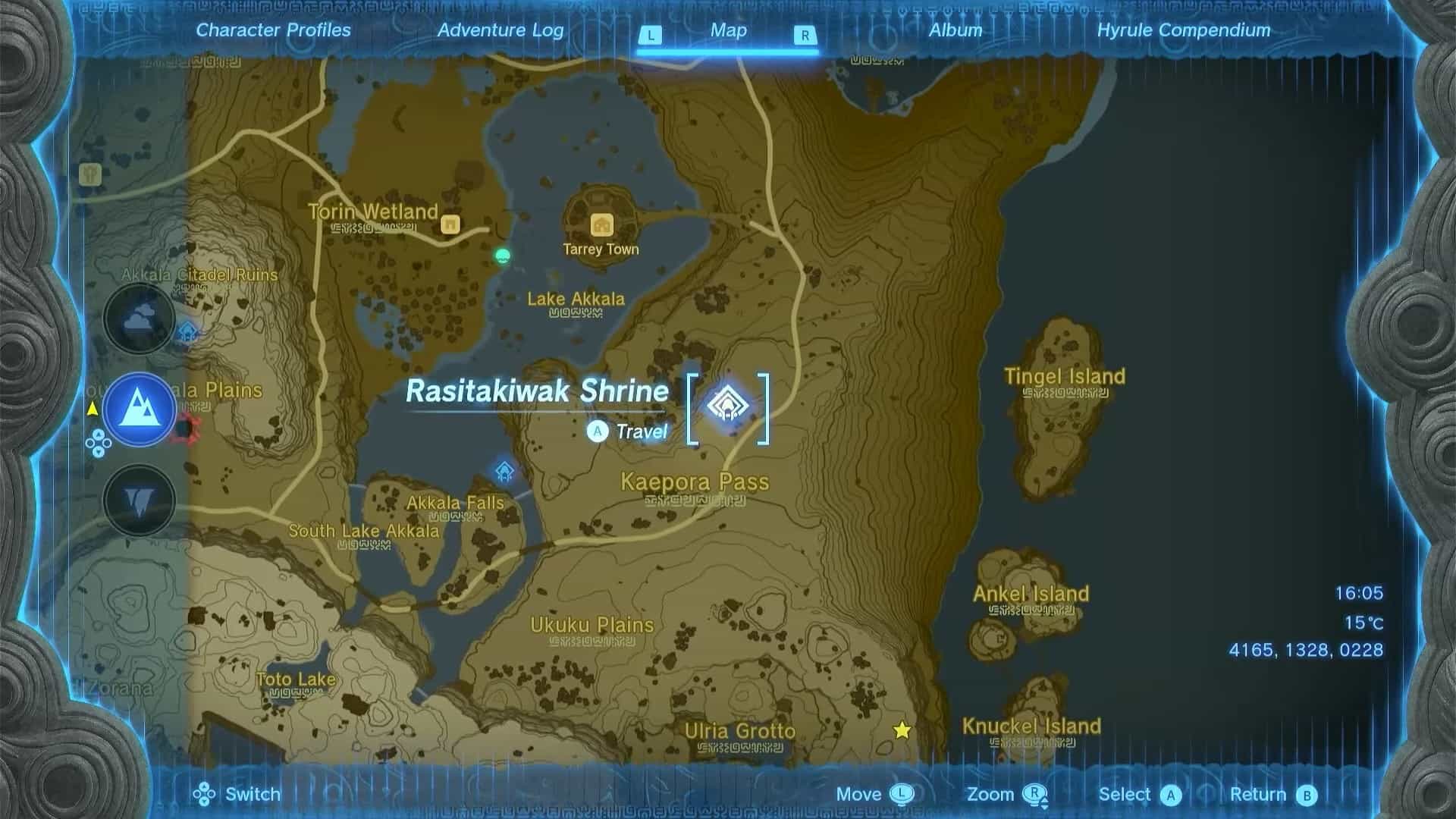 Zelda: TotK Rasitakiwak shrine location