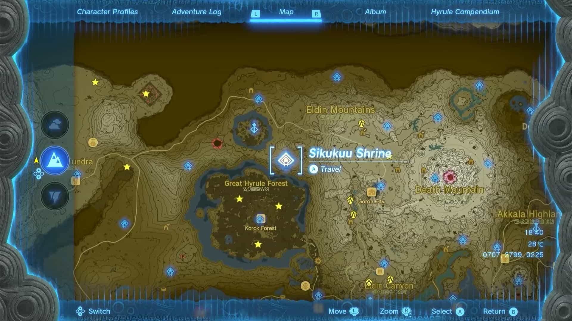 Zelda: Totk Sikukuu Shrine location