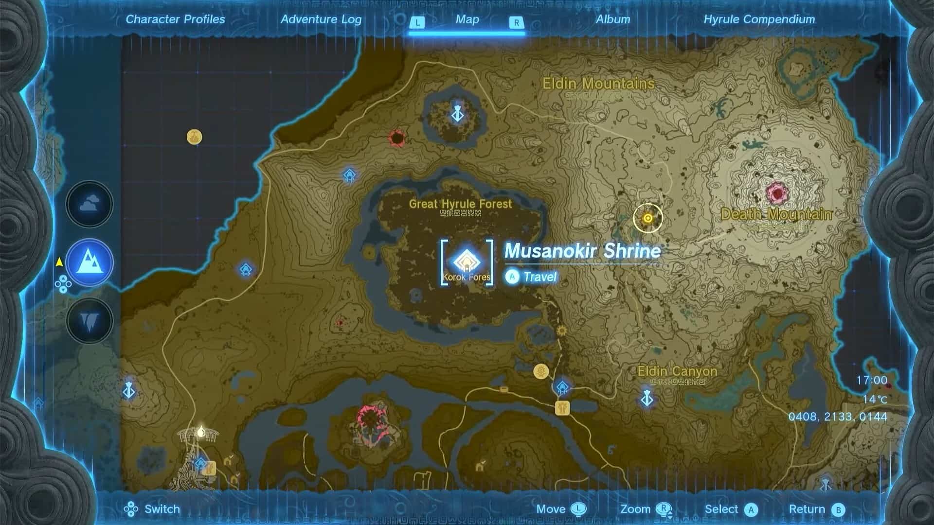 Zelda: TotK Musanokir Shrine location