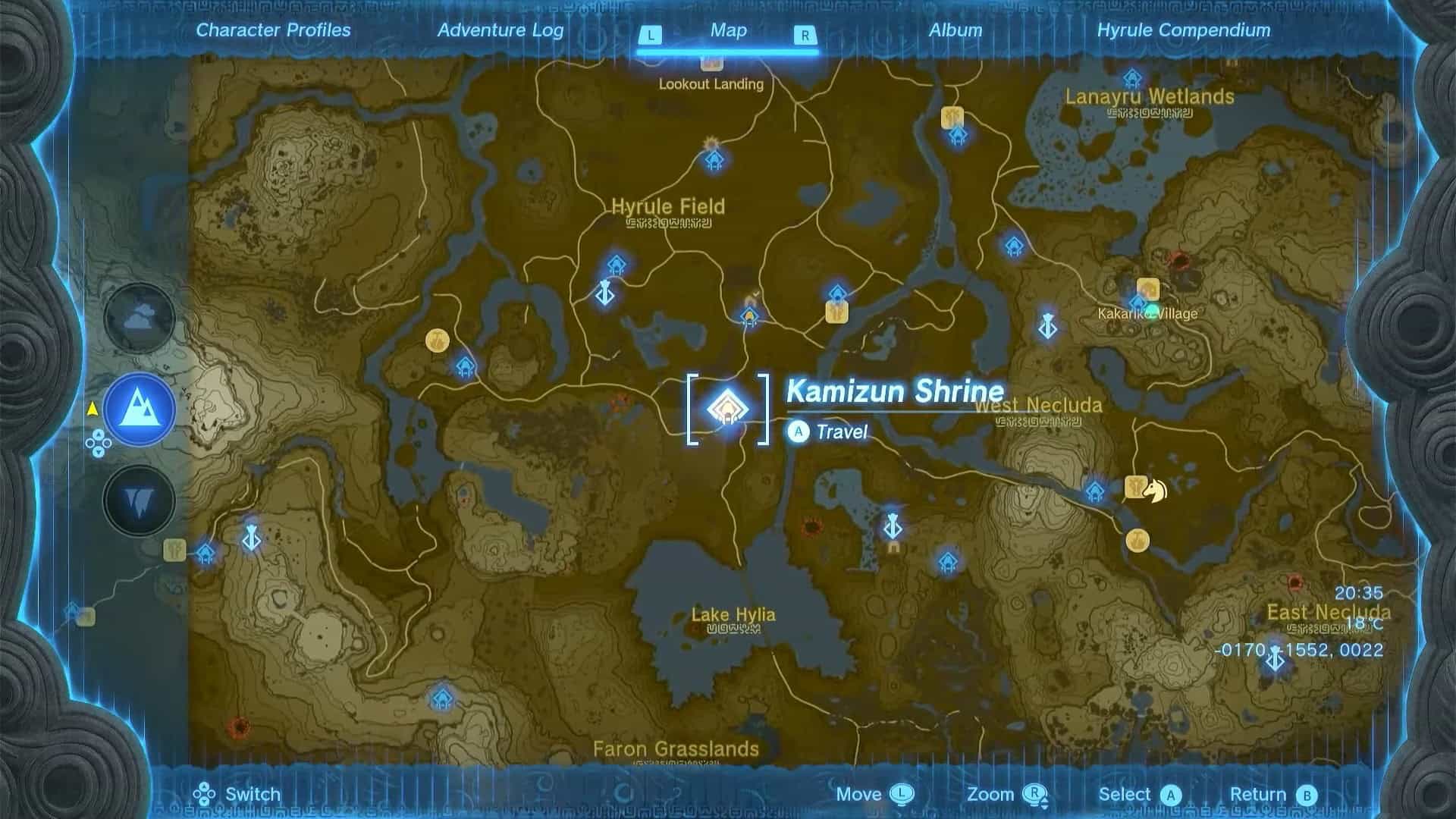 Zelda: TotK Kamizun Shrine location