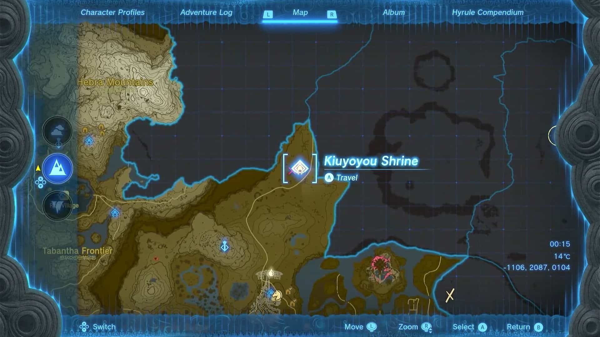 Zelda: TotK Kiuyoyou Shrine location