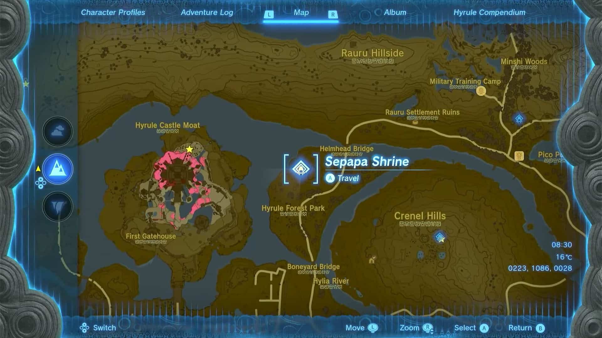 Zelda: TotK Sepapa shrine location