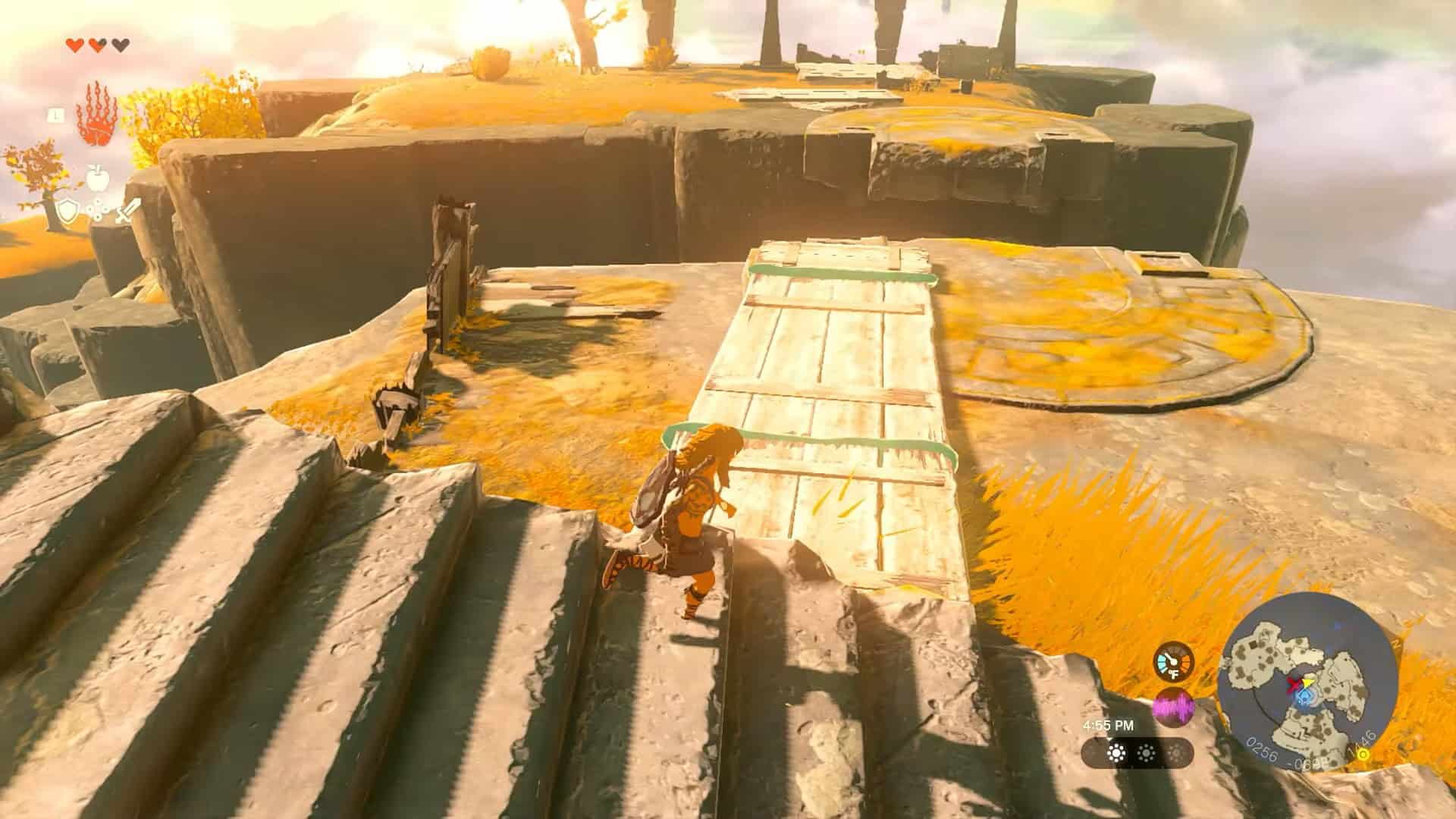 Zelda: Befestige Bretter, um eine Brücke zu bauen